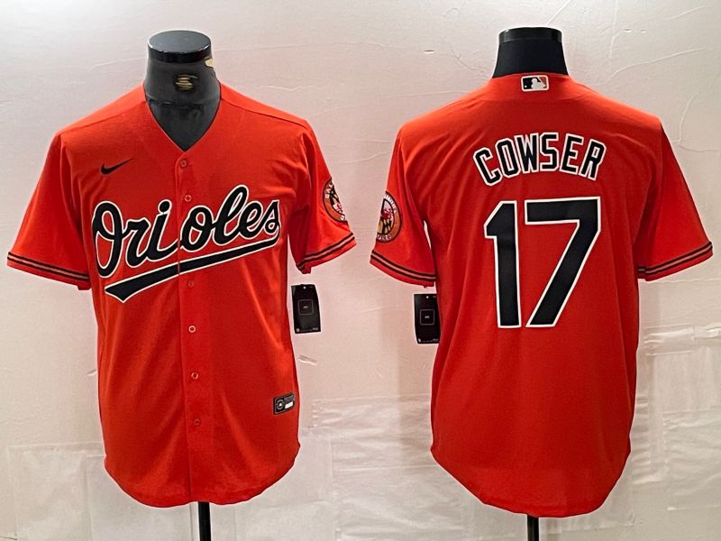 Men Baltimore Orioles 17 Cowser Orange 2024 Nike Game MLB Jersey